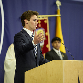 A student giving a speech. Links to Gifts of Cash, Checks, and Credit Cards A student giving a speech. Links to Gifts of Cash, Checks, and Credit Cards