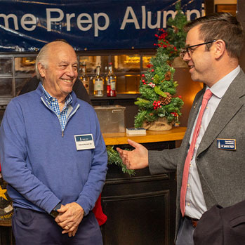 Two alumni talking at a reunion event. Links to Gifts of Appreciated Securities Two alumni talking at a reunion event. Links to Gifts of Appreciated Securities